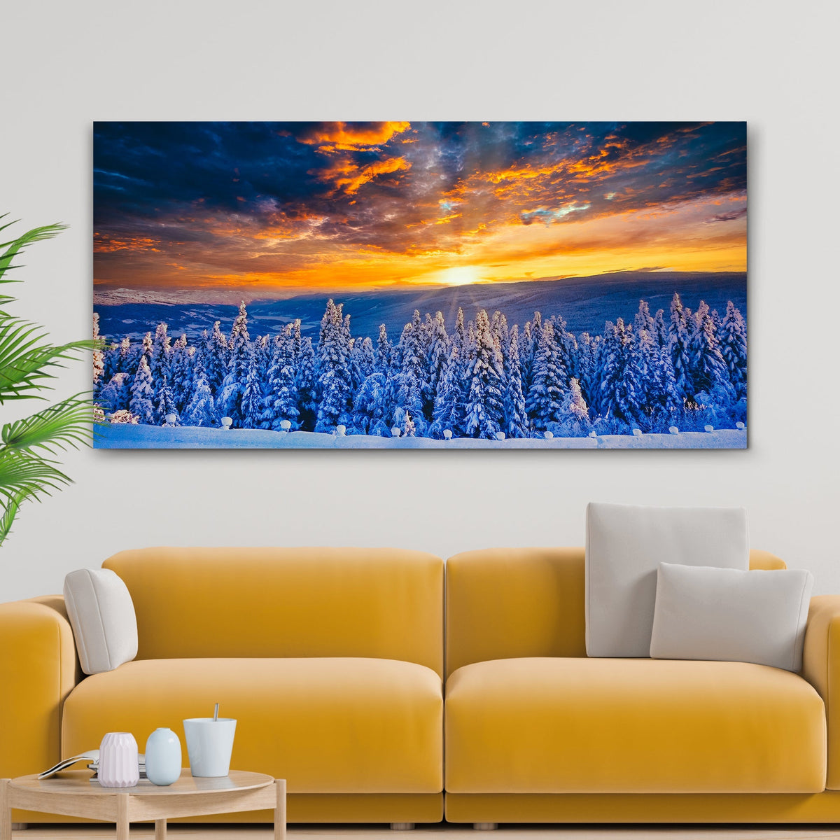 Snow Covered Forest Canvas Wall Art