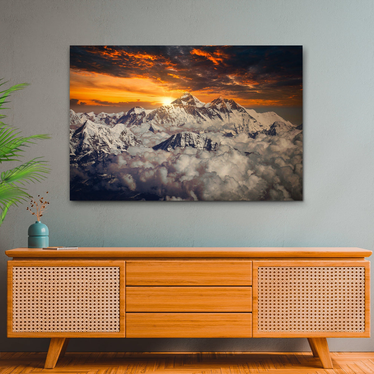 Snowy Mountain Peak Canvas Wall Art
