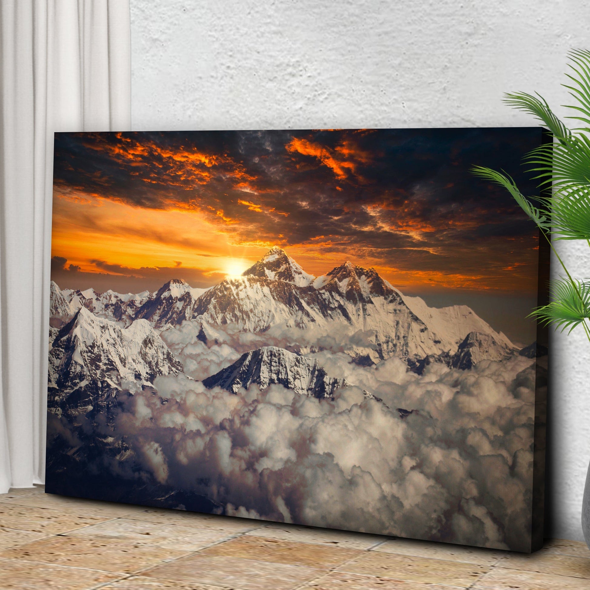 Snowy Mountain Peak Canvas Wall Art