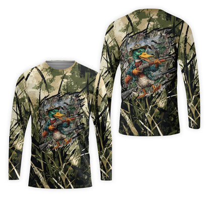America Mallard Duck Hunting Camo All Over Print Shirt