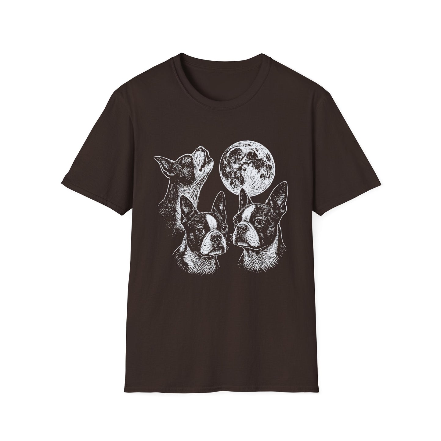 Three Boston Terrier Moon Tee