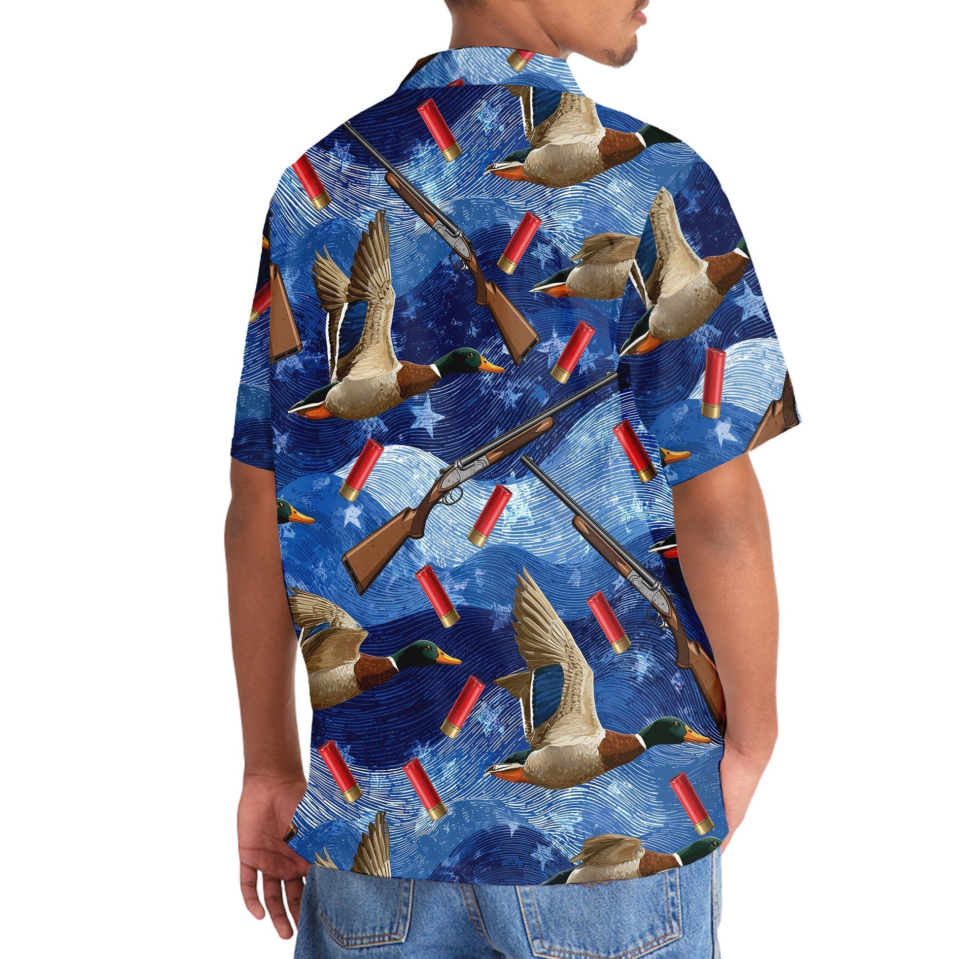 Blue Duck Hunting Hawaiian Shirt