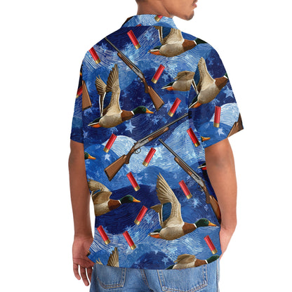 Blue Duck Hunting Hawaiian Shirt