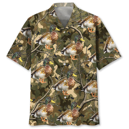 Camouflage Mallard Duck Hunting Hawaiian Shirt