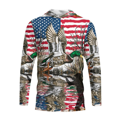 America Mallard Duck Hunting Camo All Over Print Shirt