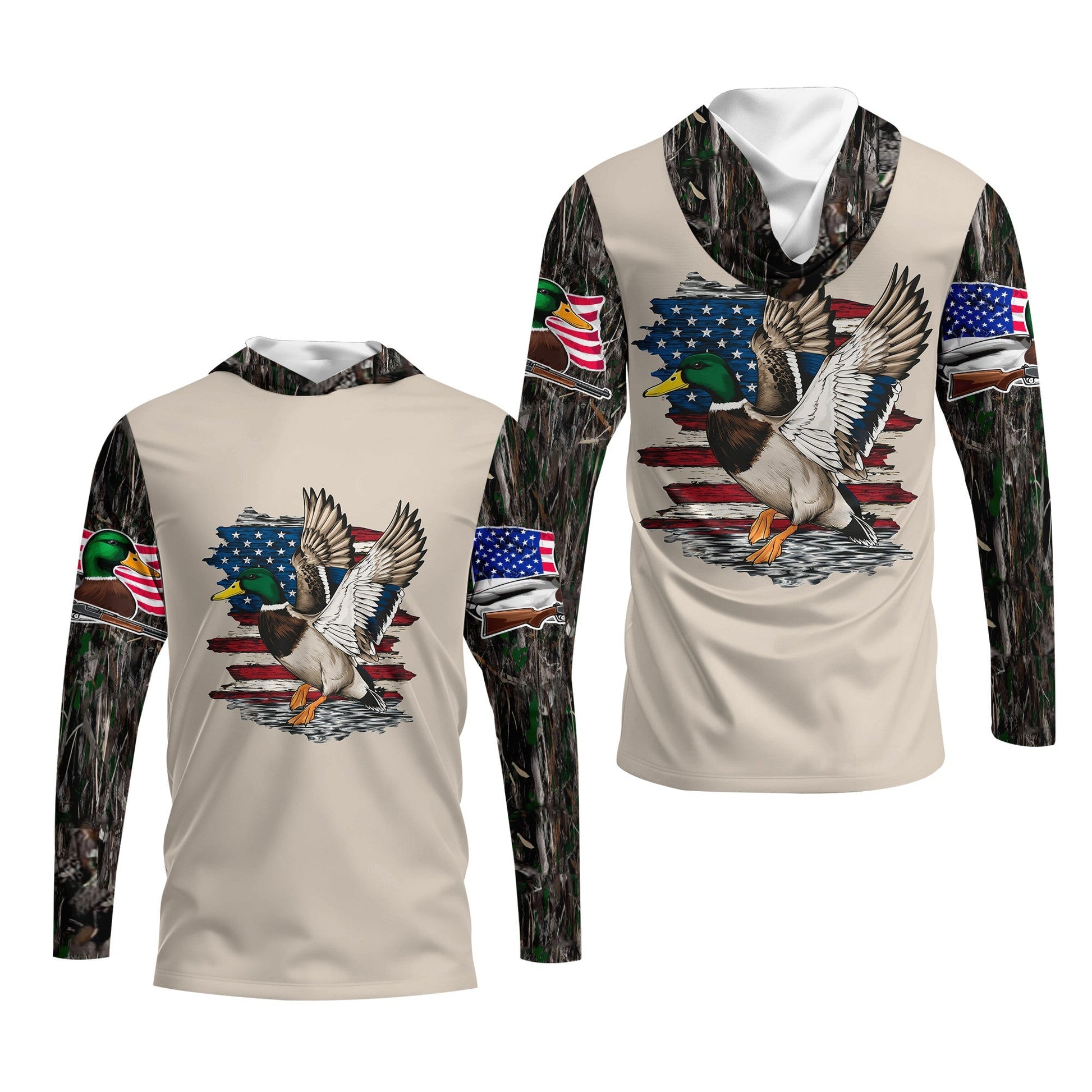 Vintage Mallard Duck Hunting Camo All Over Print Shirt