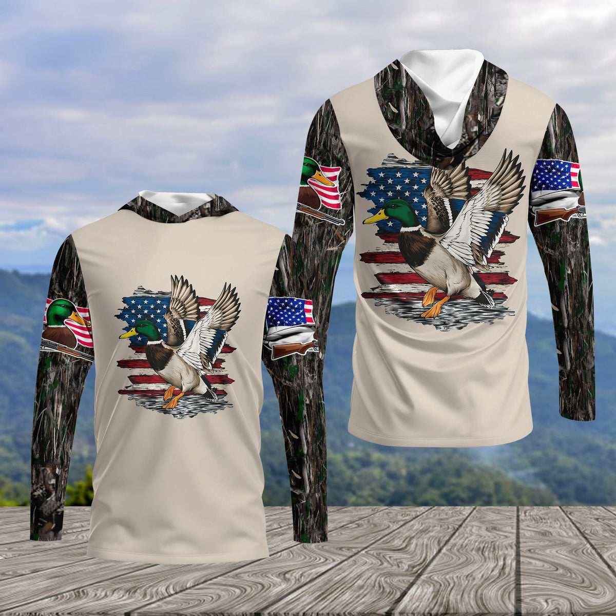 Vintage Mallard Duck Hunting Camo All Over Print Shirt