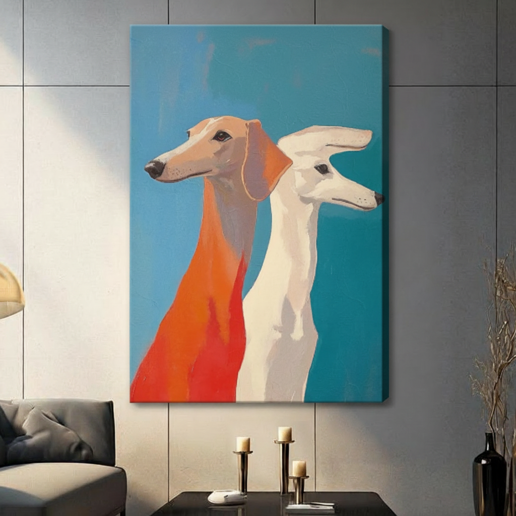 Greyhound Pop Art Canvas Wall Art Print