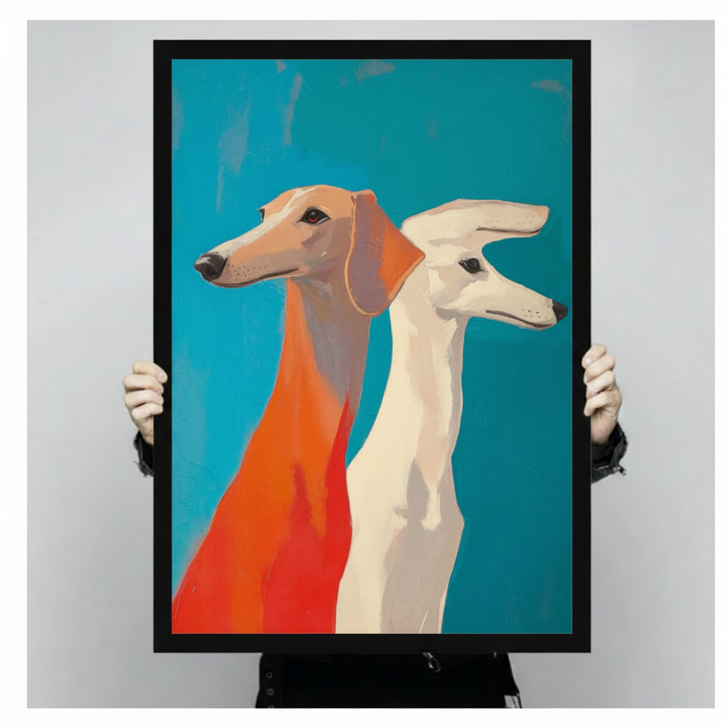 Greyhound Pop Art Canvas Wall Art Print
