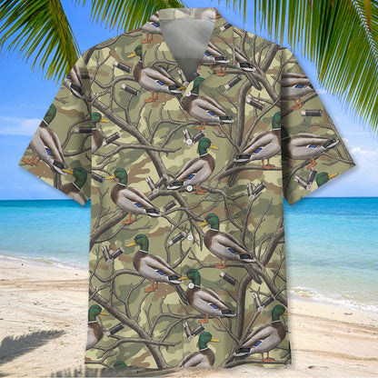 Vintage Duck Hunting Camouflage Hawaiian Shirt
