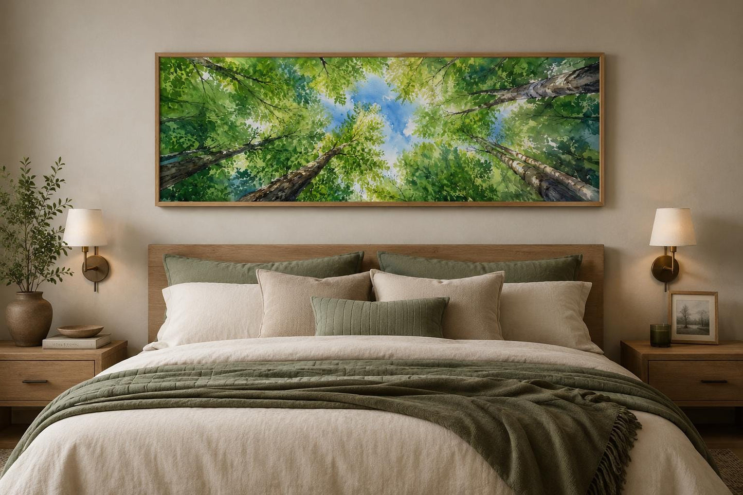 Forest Canopy Wall Art | Green Tree Wall Decor for Modern Farmhouse Spaces