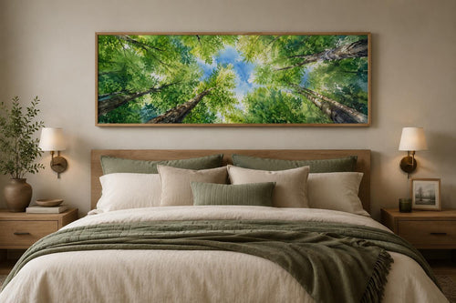 Forest Canopy Wall Art | Green Tree Wall Decor for Modern Farmhouse Spaces