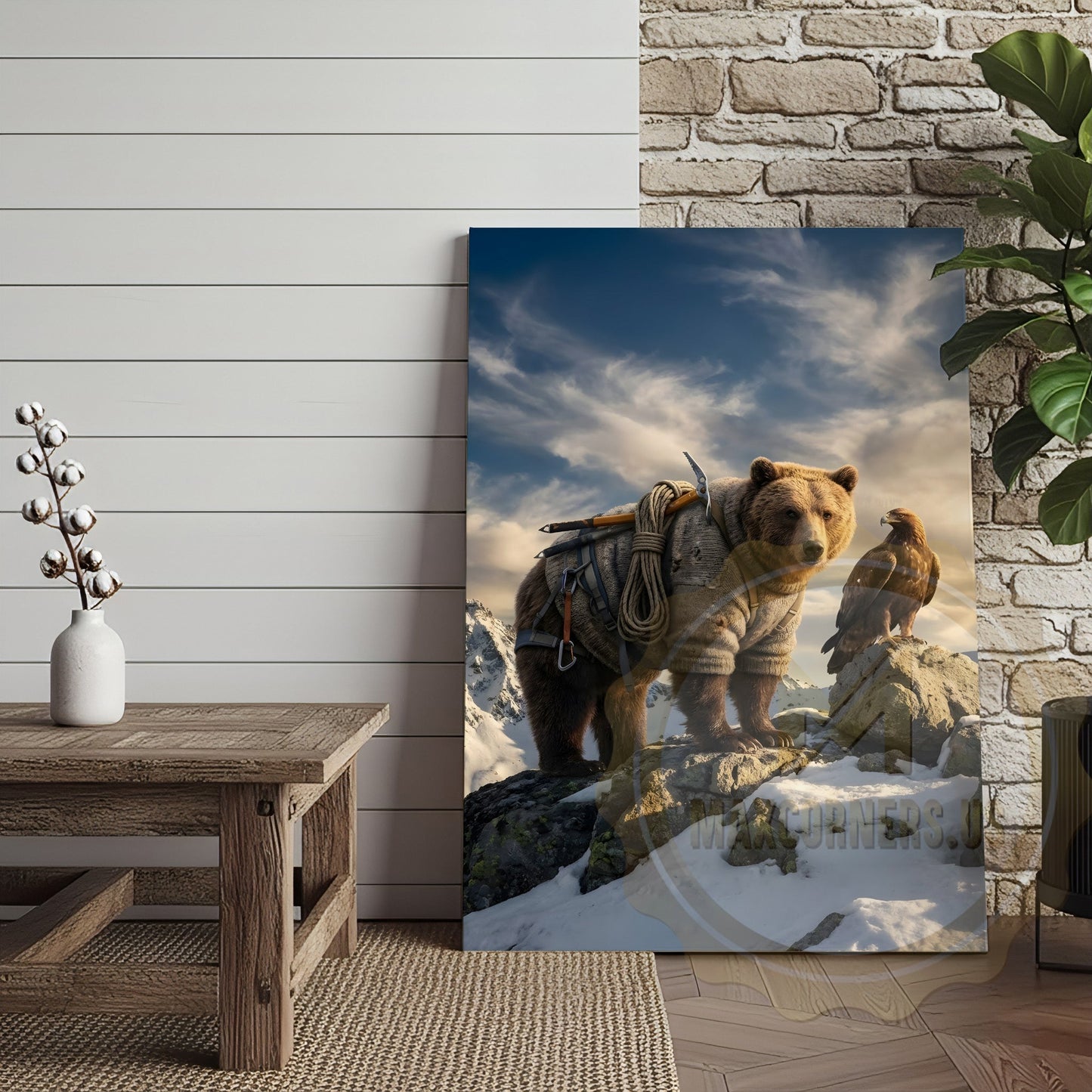Epic Mountain Bear Explorer Wilderness Canvas