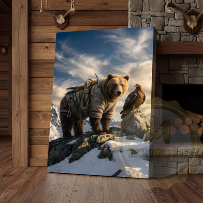Epic Mountain Bear Explorer Wilderness Canvas