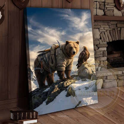 Epic Mountain Bear Explorer Wilderness Canvas