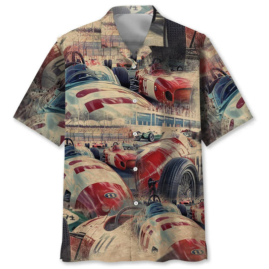 1950 S European Racing Car Hawaiian Shirt - S - hawaiian shirt