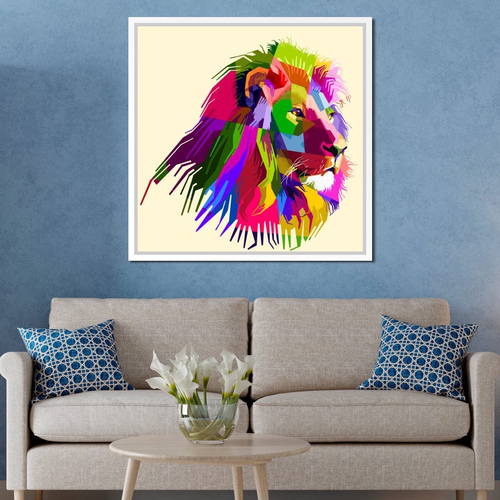 Pop Art Lion Canvas Wall Art
