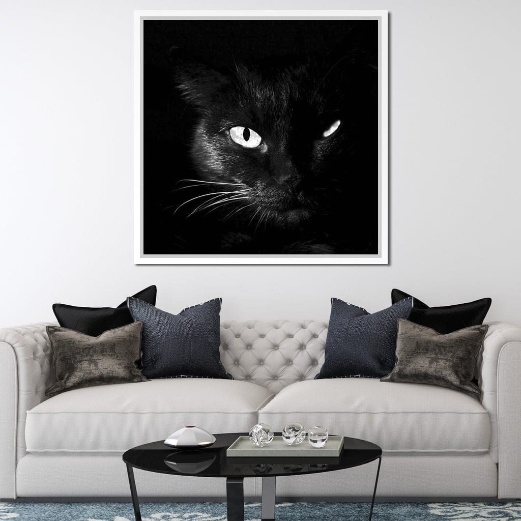 Black and White Cat Canvas Wall Art