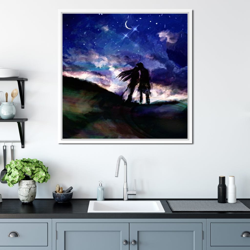 Kissing Under the Stars Canvas Wall Art