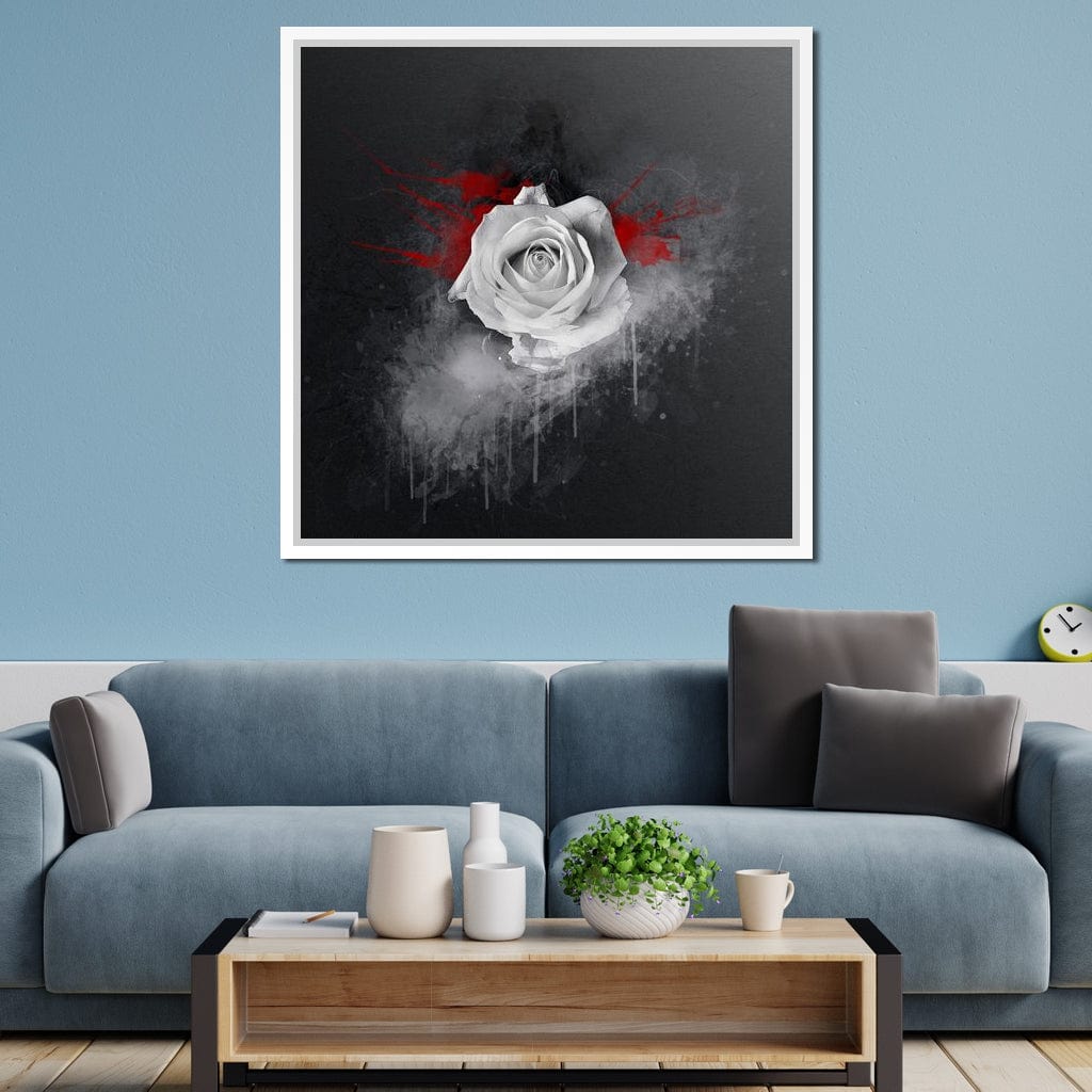 White Rose Canvas Wall Art