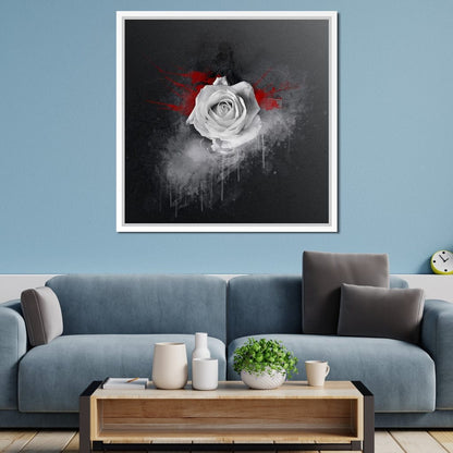 White Rose Canvas Wall Art