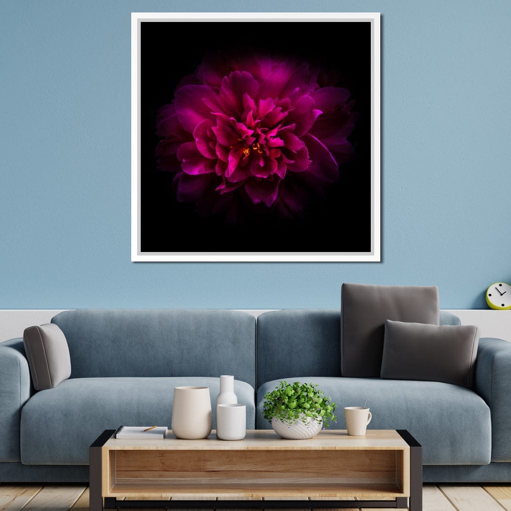Purple Backyard Flowers Canvas Wall Art