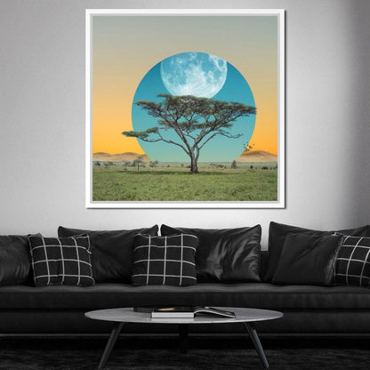 Moon Tree Canvas Wall Art