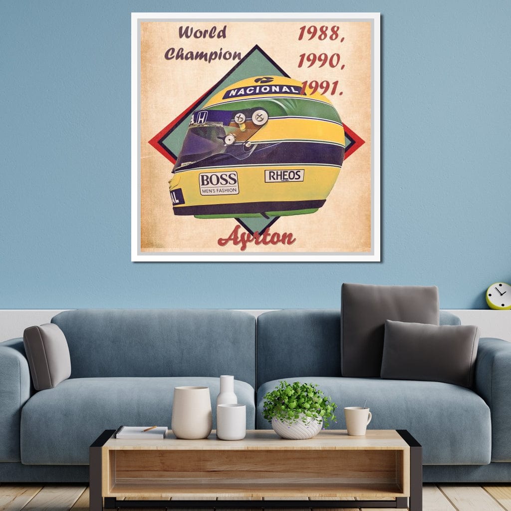 Ayrton Senna 1988 Helmet Canvas Wall Art