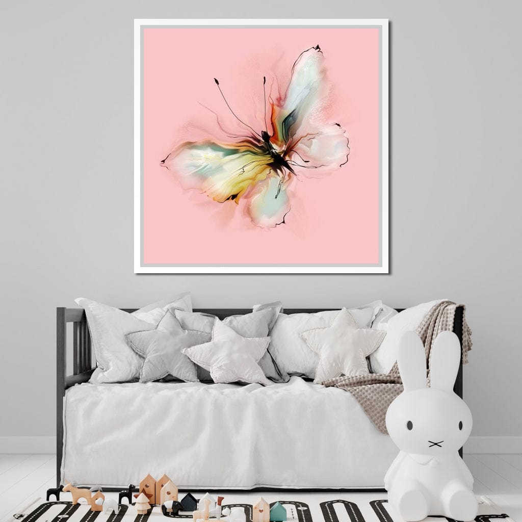 White Butterfly Canvas Wall Art