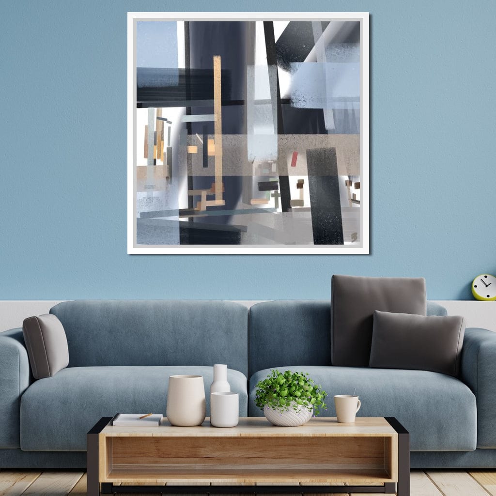 Glass and Tubular Steel Canvas Wall Art