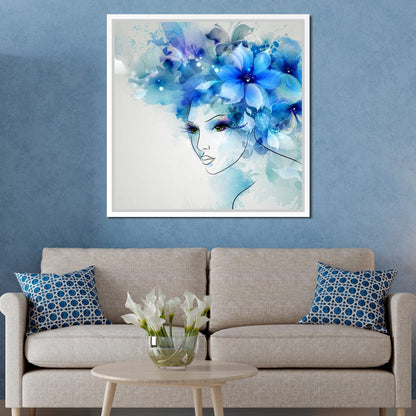 Woman with Floral Hat Canvas Wall Art