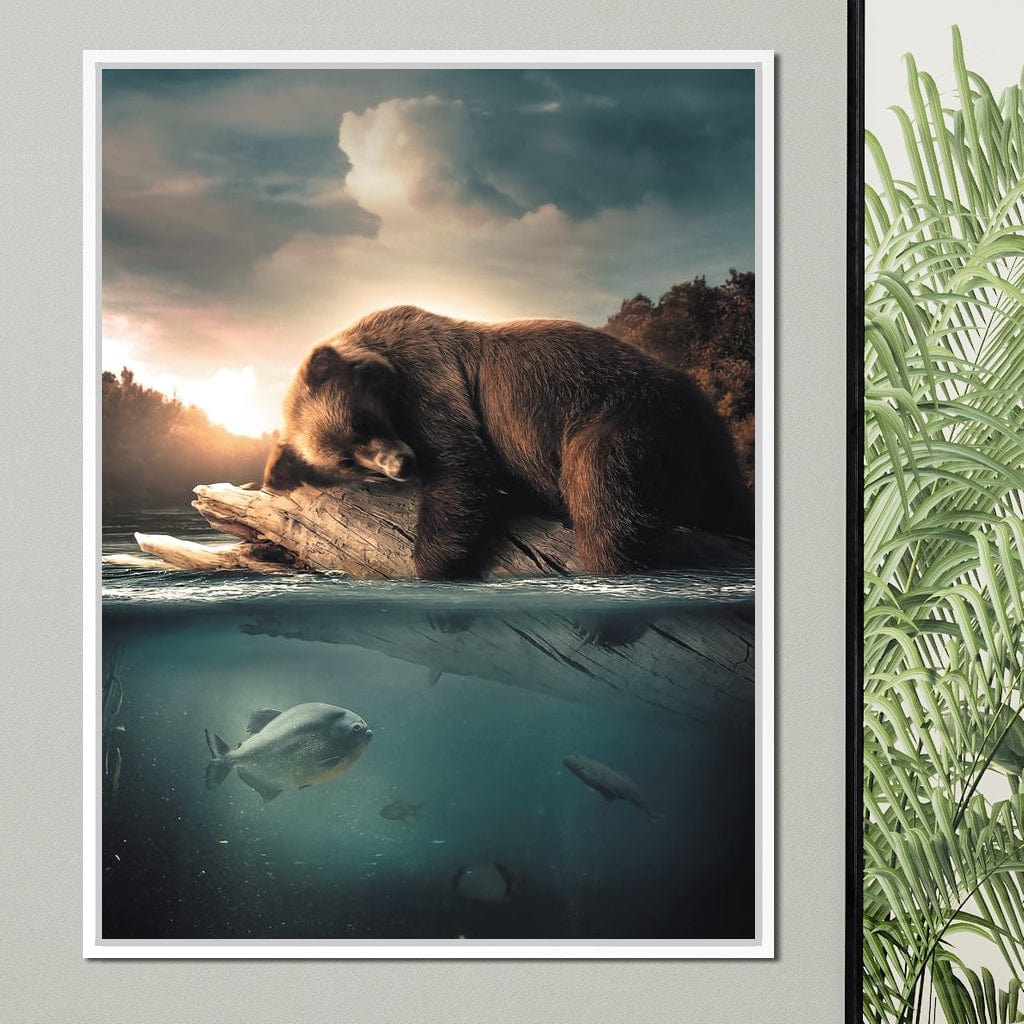 Floating Bear Canvas Wall Art