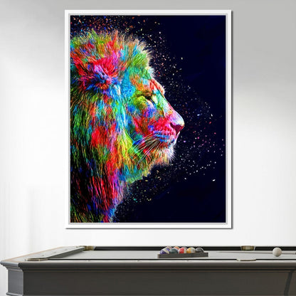 Colored Lion Canvas Wall Art