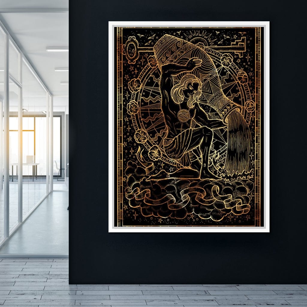 Zodiac sign Aquarius Canvas Wall Art