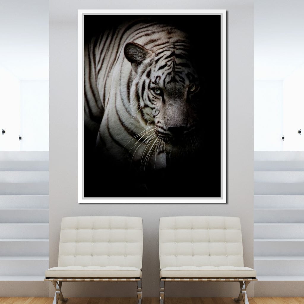 Black and White Tiger Canvas Wall Art