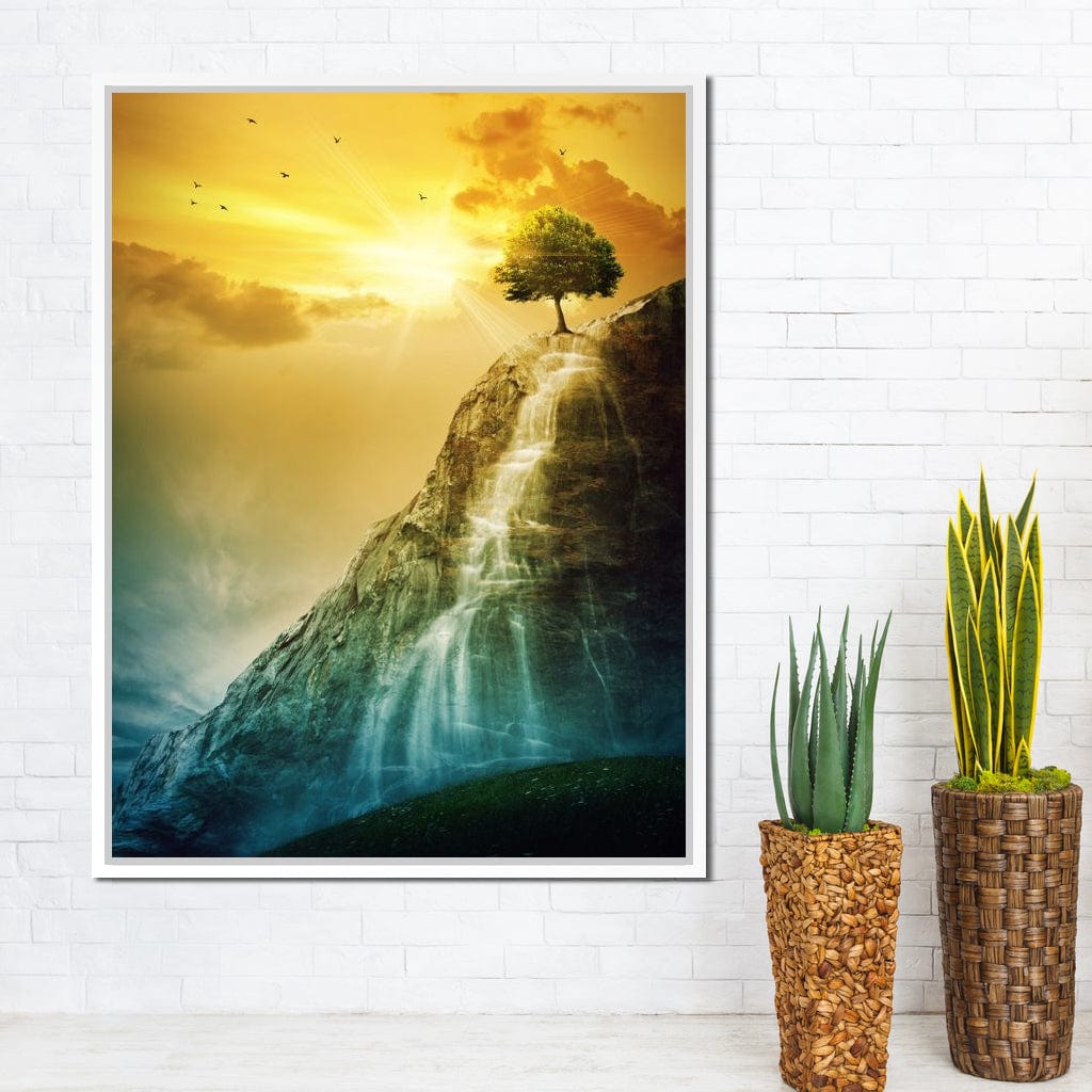 Waterfall Tree Canvas Wall Art