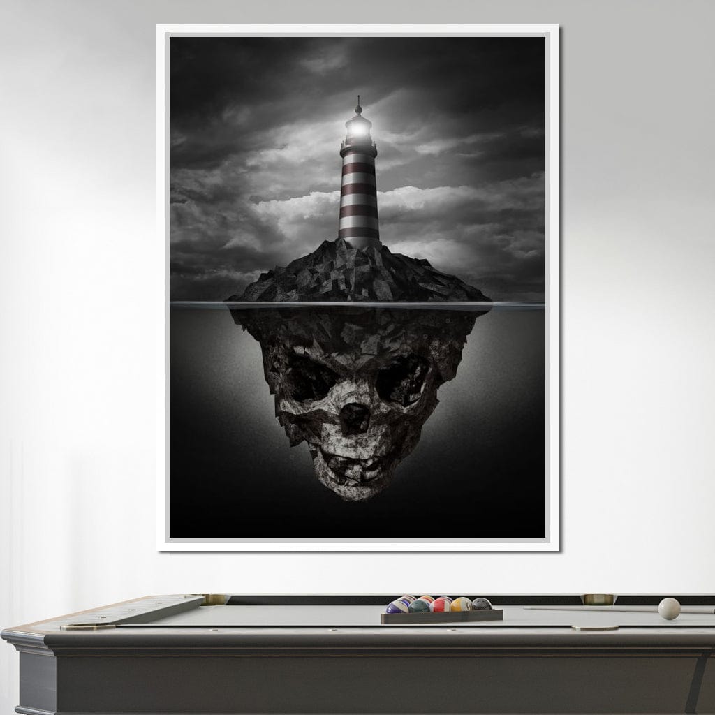 Skull Lighthouse Canvas Wall Art