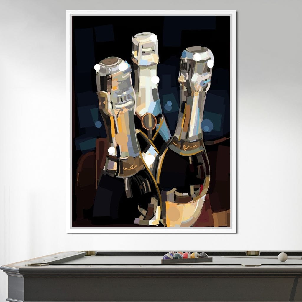 Champagne Bottles Canvas Wall Art