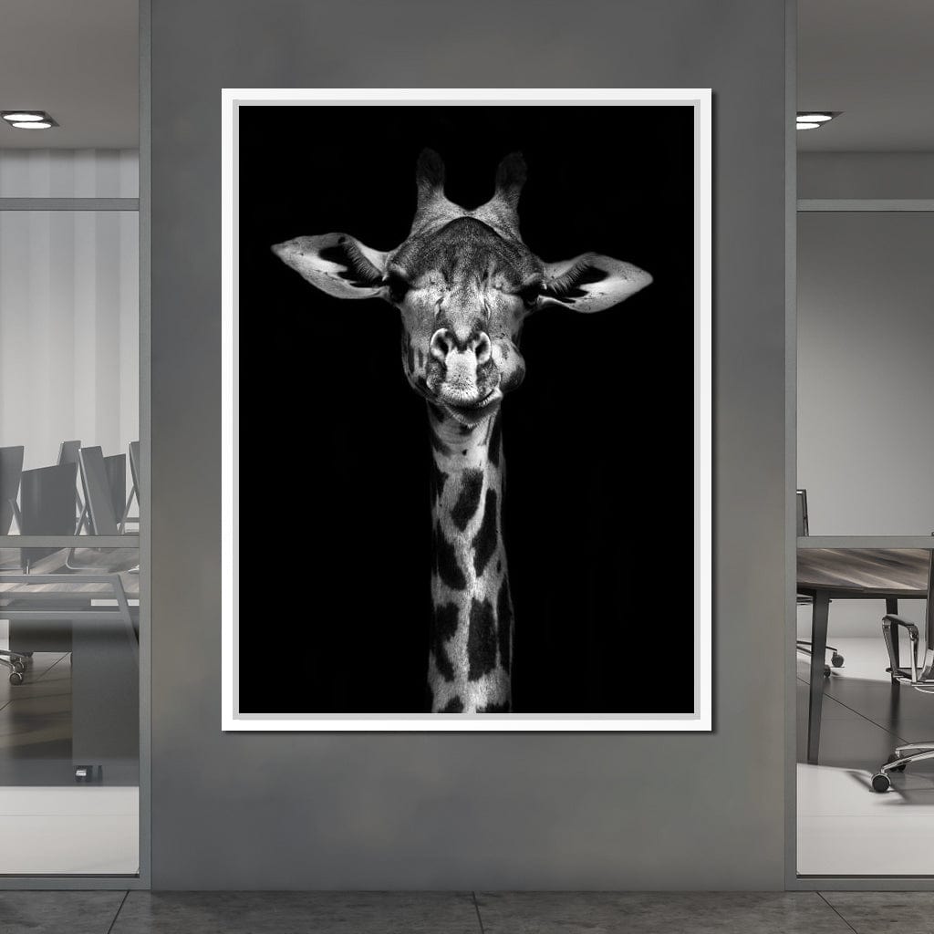 Black and White Giraffe Canvas Wall Art