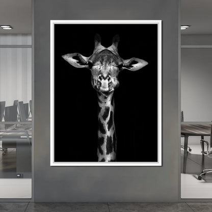 Black and White Giraffe Canvas Wall Art