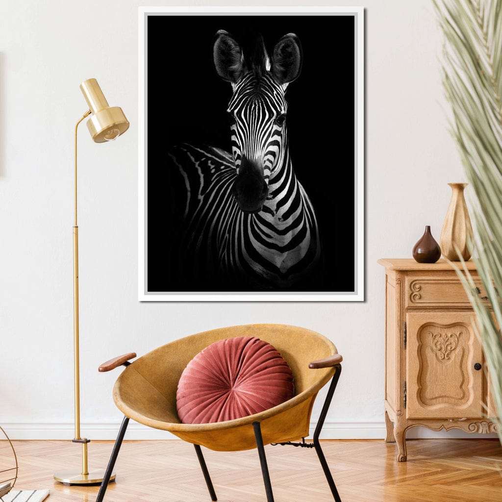 Black and White Zebra Canvas Wall Art