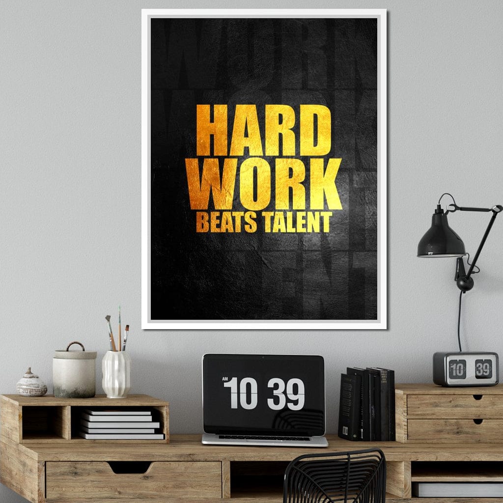Hard Work Beats Talent Canvas Wall Art