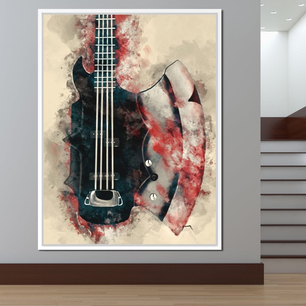 The Demon's Axe Bass Guitar Canvas Wall Art