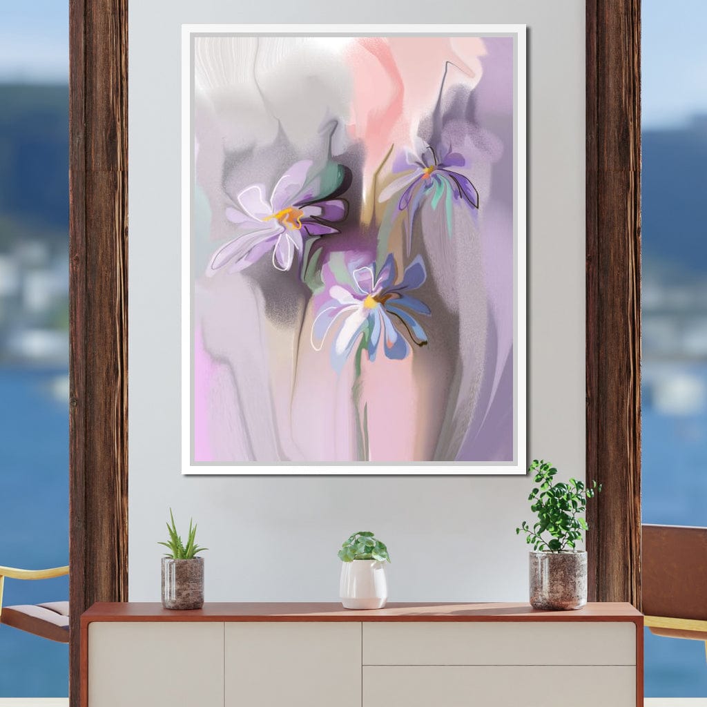 Purple Daisies Canvas Wall Art