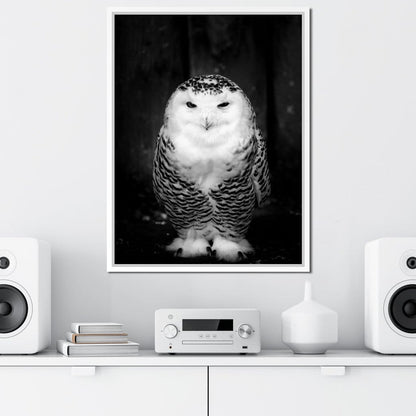 Black and White Snowy Owl Canvas Wall Art