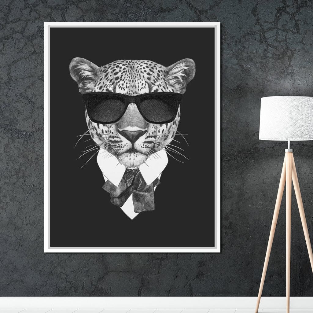 Dressed Up Leopard Canvas Wall Art