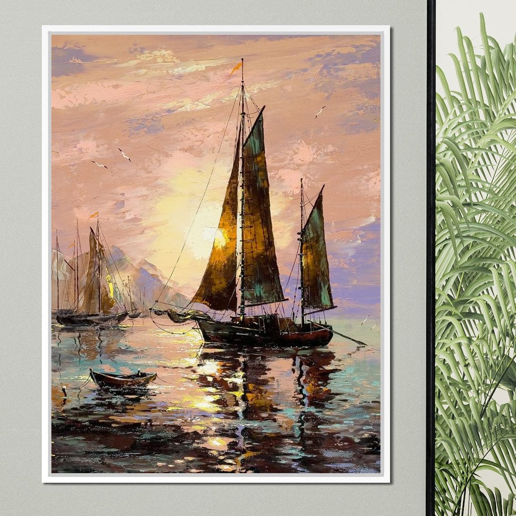 Spanish Sailing Boats Canvas Wall Art