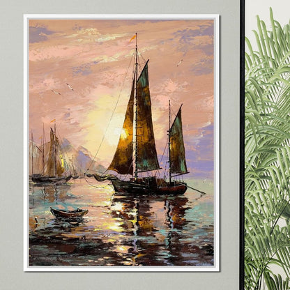 Spanish Sailing Boats Canvas Wall Art