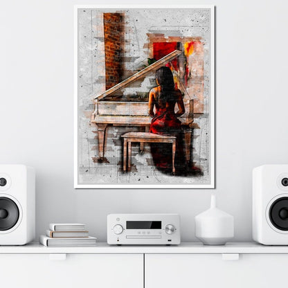 Elegant Sounds Sketch Art Canvas Wall Art