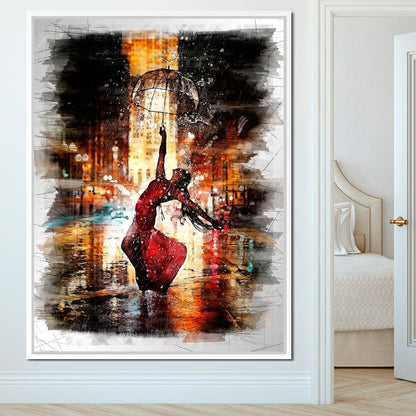 Rainy Night Dance Canvas Wall Art